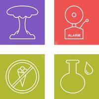 explosion and alarms Icon vector