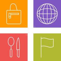 handbag and globe Icon vector