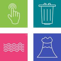 danger of hand press and garbage Icon vector