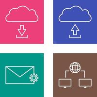 download from cloud upload to cloud Icon vector