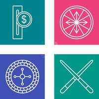 espacio para monedas y ruleta con flechas icono vector