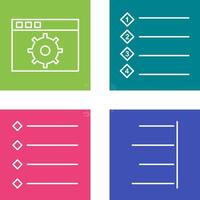 settings and numbered lists Icon vector