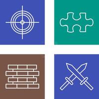 Target and Puzzle Piece Icon vector