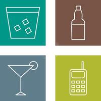 double shot and craft beer Icon vector