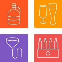 moon shine and beer glasses Icon vector