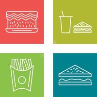 cream cake and lunch bistro Icon vector