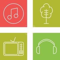 Music Player and Tree Icon vector