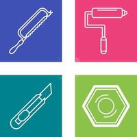 Hacksaw and Paint Roller Icon vector