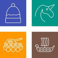 Warm Cap and Unicorn Icon vector