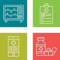 Heart Rate Moniter and Record Icon vector