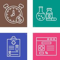 Clock and test tube Icon vector