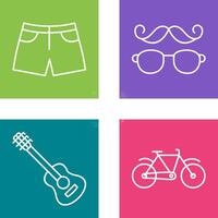 hipster estilo y pantalones cortos icono vector