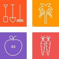 Gardening Tools and Palm tree Icon vector