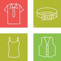 Shirt and Tie and Belt Icon vector