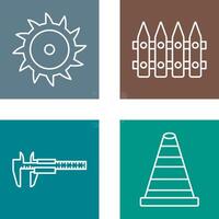 Saw Blade and Fence Icon vector