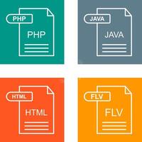 PHP and Java Icon vector