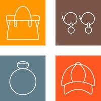 Bag and Earrings Icon vector