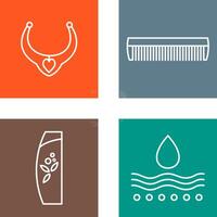 Necklace and Comb Icon vector