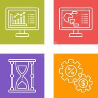 Graph and Pie Chart Icon vector