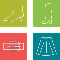 Boots with Heels and Long Boats Icon vector