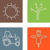 Sun and Tree Icon vector