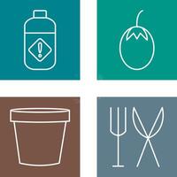 Vegetable plant and Pesticide Icon vector