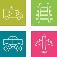 Ambulance and Train tack Icon vector