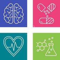 Brain and Capsule Icon vector