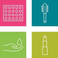 Colored Palette and Comb Icon vector