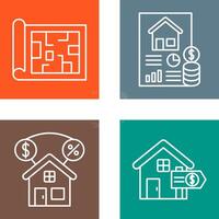 Blueprint and loan Icon vector