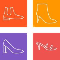 hombres botas y alto tacones icono vector