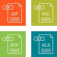 gif y sql icono vector