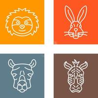 Sloth and Rabbit Icon vector