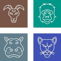 Goat and Gorilla Icon vector