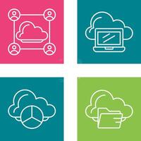 Network and Laptop Icon vector