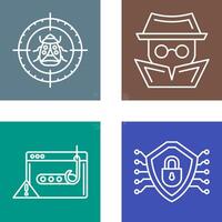 Bug Target and Hacker Icon vector