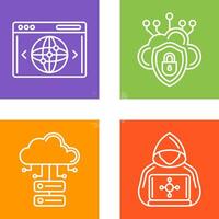 Cloud Security and Website Icon vector