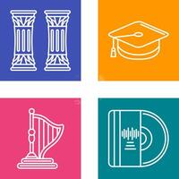 Column and Mortarboard Icon vector