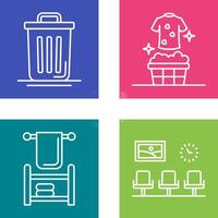 Trash Can and Laundary Icon vector