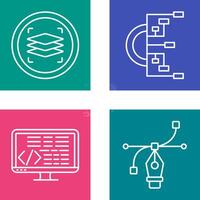 Layers and Flowchart Icon vector