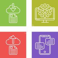 File Download and Monitor Icon vector