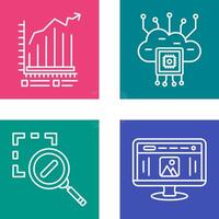 Bar Chart and Cloud Computing Icon vector