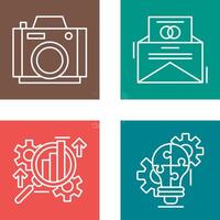 Photo Camera and Invitation Card Icon vector