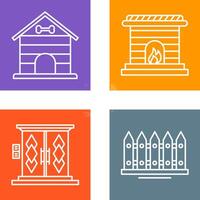 Dog House and Fireplace Icon vector