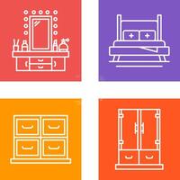 Dressing Table and Bed Icon vector