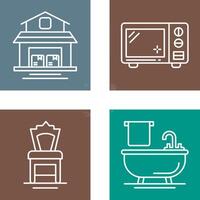 Warehouse and Microwave Icon vector