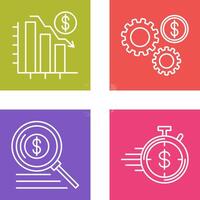 Chart Down and Settings Icon vector