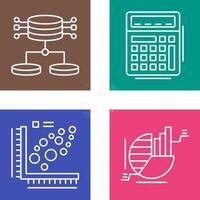 Structured Data and Calculator Icon vector