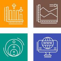 Spline Chart and Bar Graph Icon vector