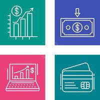 Chart Up and Money Down Icon vector